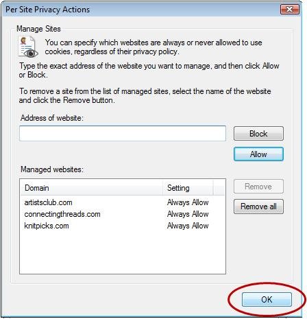 IE Click OK to Exit