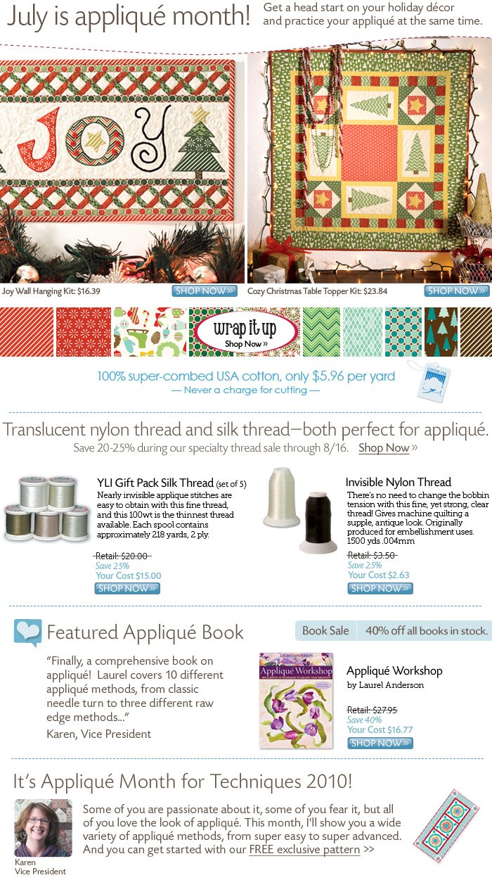July is applique month!