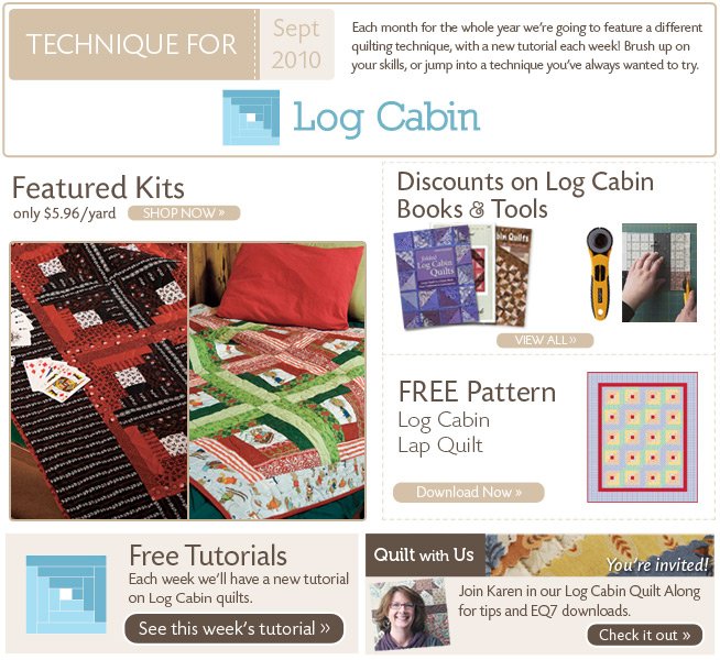 September Techniques - Log Cabin