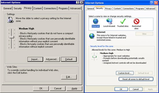 IE Security Settings