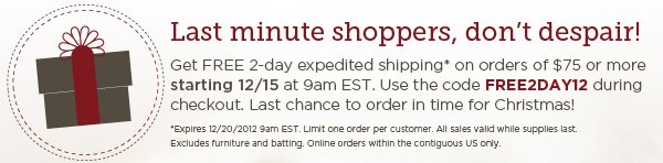 Last Minute Shoppers, don't despair!