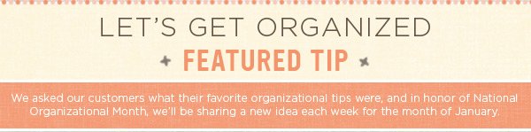 Let's Get Organized